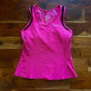 Nike Women's Pink Dri-FIT Tank Top Built In Bra